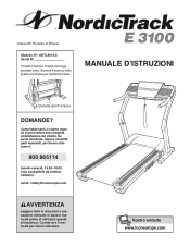 NordicTrack E 3100 Treadmill Italian Manual