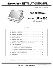 Sharp UP-X500XP Installation Manual