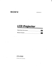 Sony CPJ-D500 Operating Instructions