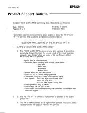 Epson FX 1170 Product Support Bulletin(s)