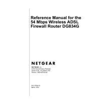 Netgear DG834G DG834G Original Reference Manual
