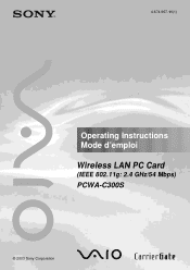 Sony PCWA-C300S Operating Instructions