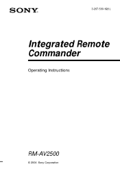 Sony RM-AV2500 Operating Instructions  (primary manual)