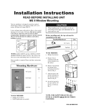 Frigidaire FAA055P7A Installation Instructions