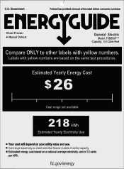 GE FCM5SHWW Energy Guide