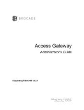 HP StorageWorks 2/16V Brocade Access Gateway Administrator's Guide - Supporting Fabric OS v5.2.1 (53-1000430-01)