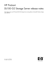 HP DL100 HP ProLiant DL100 G2 Storage Server release notes (5697-6494, March 2007)