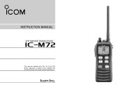 Icom IC-M72 Instruction Manual