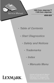 Lexmark 1000 Color Jetprinter Service Manual
