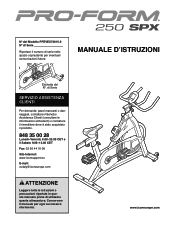 ProForm 250 Spx Bike Italian Manual