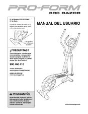 ProForm 380 Razor Elliptical Spanish Manual