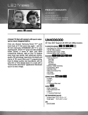 Samsung UN40D6000SFXZA Brochure