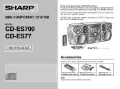 Sharp CD-ES77 CD-ES77 | CD-ES700 Operation Manual