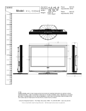 Sony KLV-S32A10 Dimensions Diagram