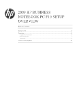 HP EliteBook 2760p 2009 HP business notebook PC F10 Setup overview