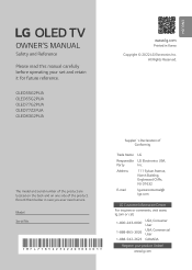LG OLED55G2PUA Owners Manual