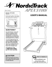 NordicTrack Apex 5100 Treadmill English Manual