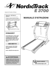 NordicTrack E 3700 Treadmill Italian Manual