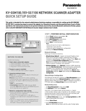 Panasonic KV-SSM100 Quick Setup Guide