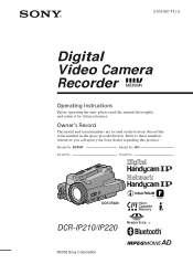 Sony DCR-IP210 Operating Instructions