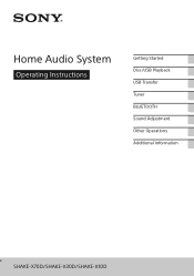 Sony SHAKE-X30D Operating Instructions