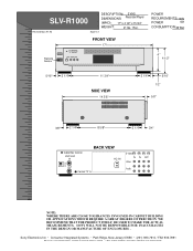 Sony R1000 Dimensions Diagram