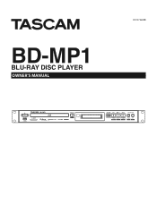 TASCAM BD-MP1 Owners Manual