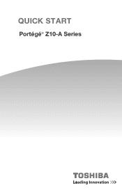 Toshiba Portege Z10t PT142A-05201Q Quick Start Guide for Portege Z10t-A Series