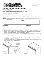 Viking FDWB301R Top Kit - Installation Instructions