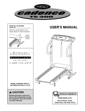 Weslo Cadence Ts300 Treadmill English Manual