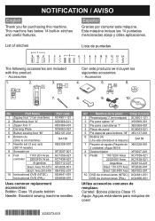 Brother International SM1400 Notification about included accessories