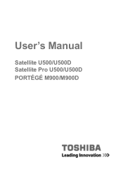 Toshiba U500 PSU82A-01W00M Users Manual AU/NZ