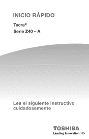 Toshiba Tecra Z40-A4162SM Quick Start Web PDF for Tecra Z40-A Series (Spanish) (Español)