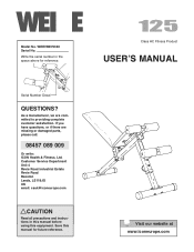Weider Pro 125 Bench Uk Manual
