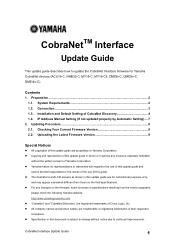 Yamaha CM-1 CobraNetCM-1 Upgrade Guide