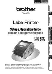 Brother International QL-1060N Quick Setup Guide - English and Spanish