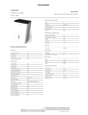 Frigidaire FFAD5033W1 Product Specifications Sheet