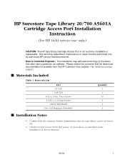 HP Surestore Tape Library Model 20/700 Cartridge Access Port Installation Instructions