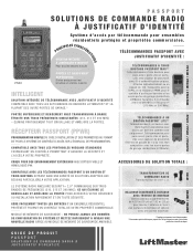 LiftMaster PPLV1-10 Passport Product Guide - French