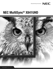 NEC X841UHD Specification Brochure