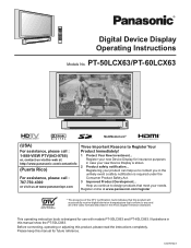 Panasonic PT-60LCX63 Multi-media Display