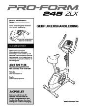 ProForm 245 Zlx Bike Dutch Manual