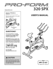 ProForm 320 Spx Bike English Manual