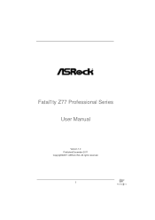 ASRock Fatal1ty Z77 Professional User Manual