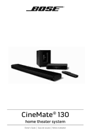 Bose CineMate 130 Home Theater Owners Guide