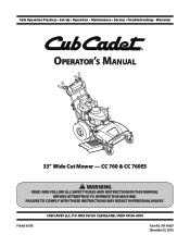 Cub Cadet CC 760 CC 760 Operator's Manual
