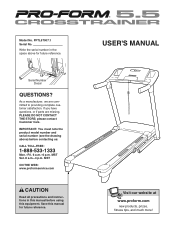 ProForm 5.5 Crosstrainer Treadmill English Manual