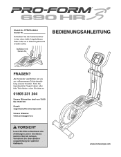 ProForm 690 Hr Elliptical German Manual