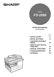 Sharp FO-2080 FO-2080 Operation Manual for FAX Function