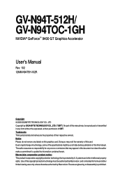 Gigabyte GV-N94TOC-1GH Manual
